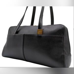 Vintage Burberry | Leather Shoulder Tote Bag